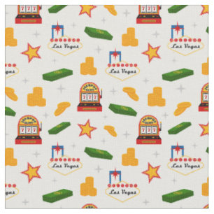 Cute mixed gambling pattern material fabric