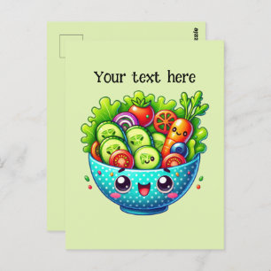 Cute mixed vegetable customize postcard