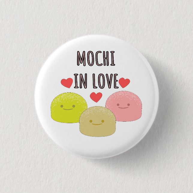 Cute Mochi Cartoon Drawings 1 Inch Round Button (Front)