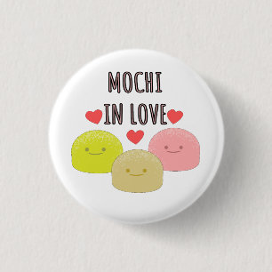 Cute Mochi Cartoon Drawings 1 Inch Round Button