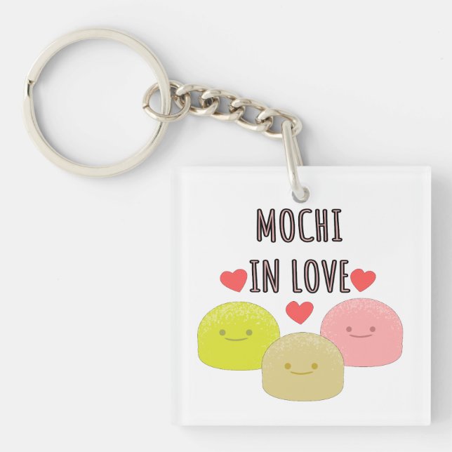 Cute Mochi Cartoon Drawings Keychain (Front)
