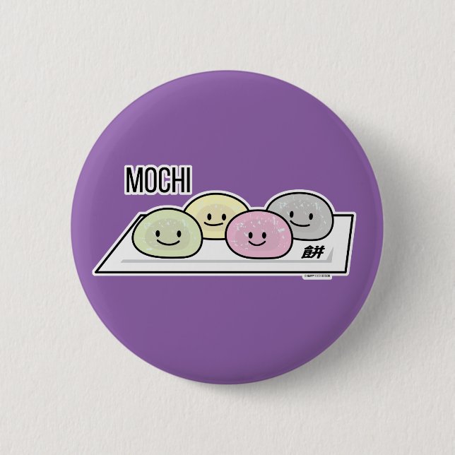 Cute Mochi ice cream rice cake Japanese green tea 2 Inch Round Button (Front)