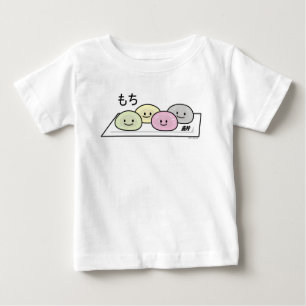 Cute Mochi ice cream rice cake Japanese green tea Baby T-Shirt