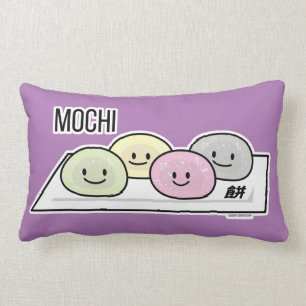 Cute Mochi ice cream rice cake Japanese green tea Lumbar Pillow