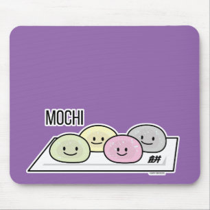 Cute Mochi ice cream rice cake Japanese green tea Mouse Pad