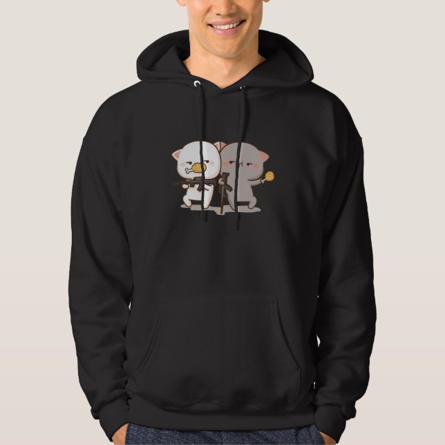 Cute Mochi Peach Cat Hoodie (Front)