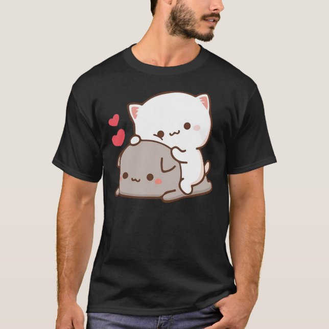 Cute Mochi Peach Cat T-shirt (Front)