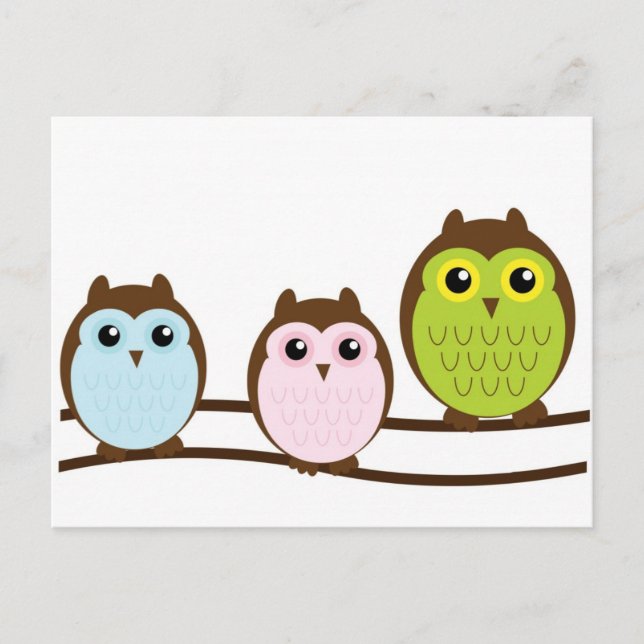 Cute Mod Chic Classy Destiny Owl Postcard (Front)