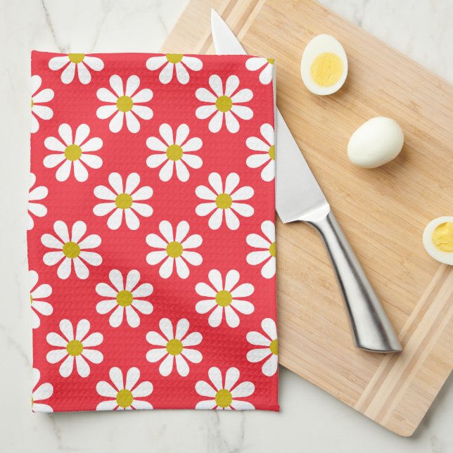 Cute Mod Flowers Kitchen Towel (Quarter Fold)