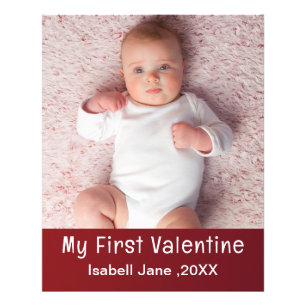 Cute Modern 1st Valentine's Day Personalize Photo Print