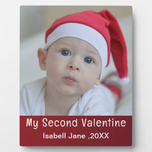 Cute Modern 2nd Valentine's Day Personalize Photo Plaque