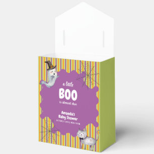 Cute Modern A Little Boo Ghost Cat Baby Shower Favor Box