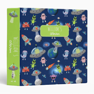 Cute Modern Alien Monsters Space Kids Photo Album Binder