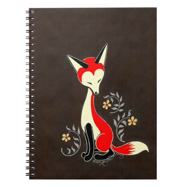 Cute Modern Artsy Fox Painting Notebook (Front)