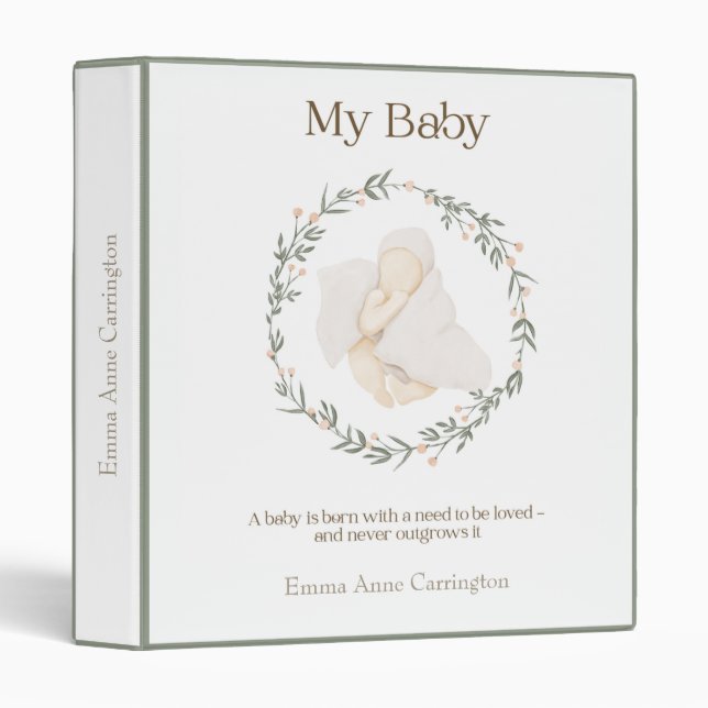 Cute Modern Baby Personalized Photo Keepsake Binder (Front/Spine)