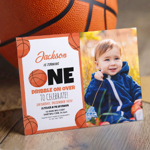 Cute Modern Basketball Budget Photo 1st Birthday