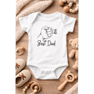 Cute Modern Best Dad  Baby Bodysuit