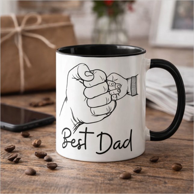 Cute Modern Best Dad  Mug (Creator Uploaded)