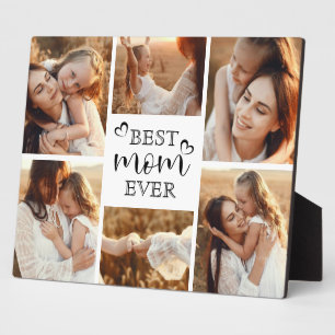 Cute Modern Best Mom Ever Custom Family Photo Plaque