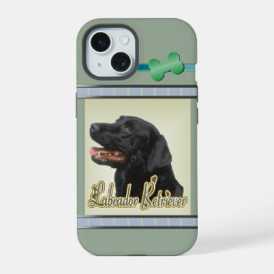 Cute Modern Black Lab Dog Art iPhone 15 Case