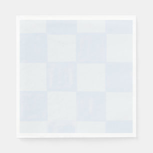 Cute Modern Blue Chequered Baby Shower Napkin