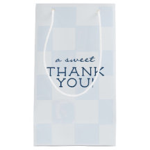 Cute Modern Blue Chequered Baby Shower