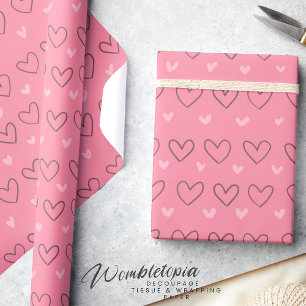 Cute Modern Blush Pink Love Hearts Wrapping Paper