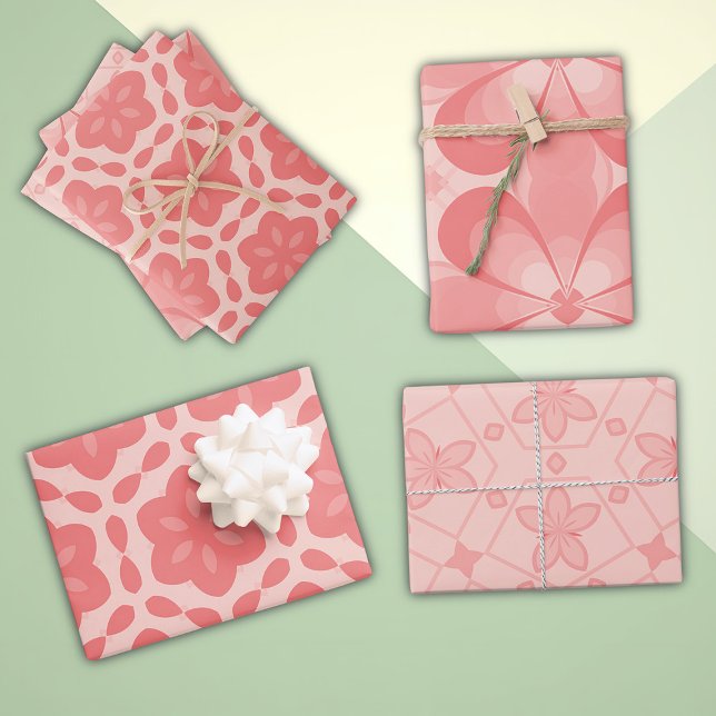 Cute Modern Blush Pink Pattern Wrapping Paper Sheet (Creator Uploaded)