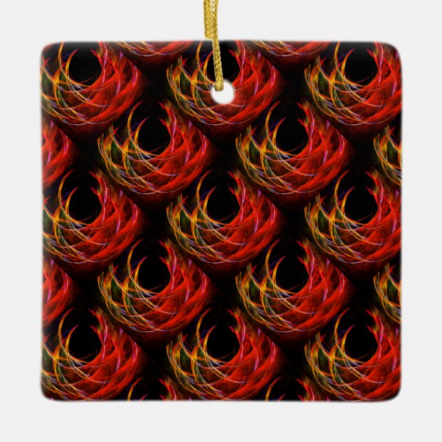 Cute Modern Boho Elegant Abstract Art Pattern #503 Ceramic Ornament (Front)
