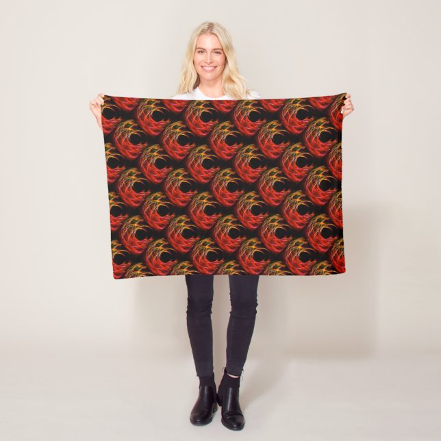 Cute Modern Boho Elegant Abstract Art Pattern #503 Fleece Blanket (In Situ)