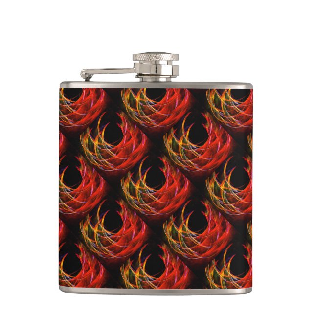 Cute Modern Boho Elegant Abstract Art Pattern #503 Hip Flask (Front)