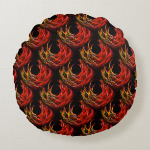 Cute Modern Boho Elegant Abstract Art Pattern #503 Round Pillow
