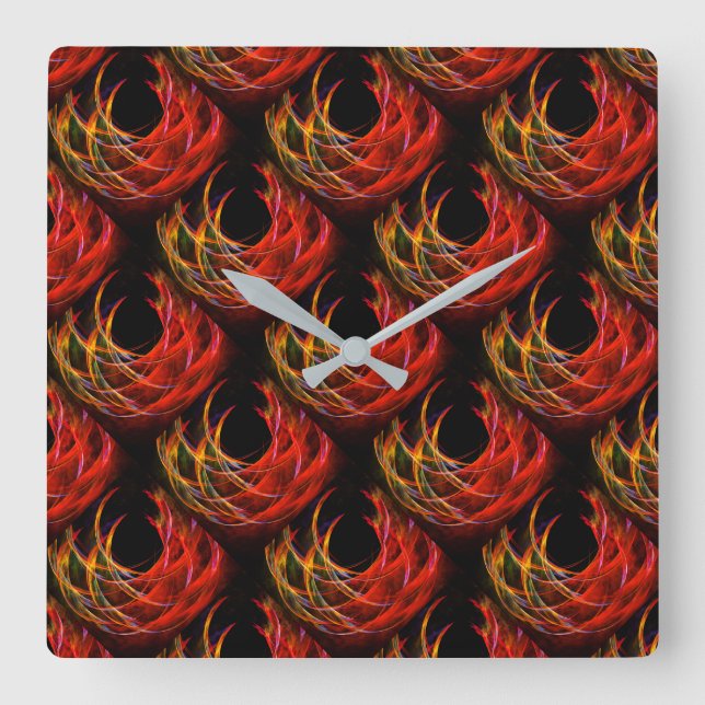 Cute Modern Boho Elegant Abstract Art Pattern #503 Square Wall Clock (Front)