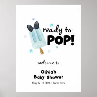 Cute Modern Bow Ice Cream Pop Baby Shower Welcome