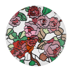 Cute Modern Bright Red Flowers Cutting Board