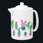 Cute Modern Cactus Illustrations<br><div class="desc">Pink and green cacti illustrations on white background, modern and minimalist cute design.</div>