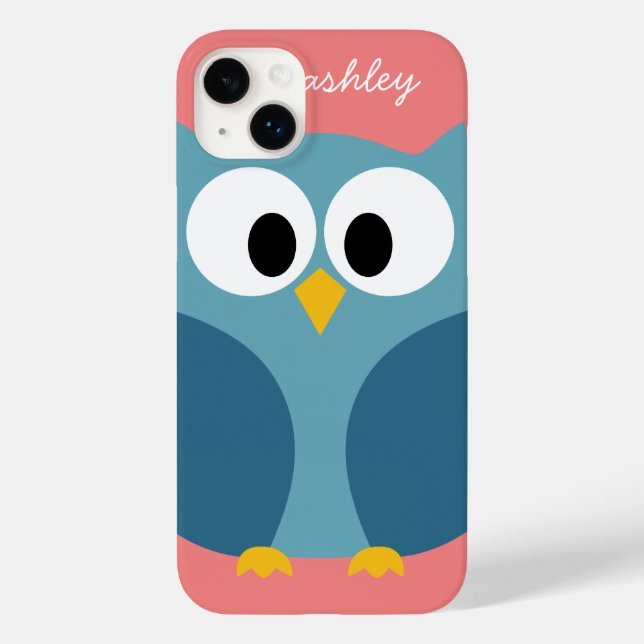 Cute Modern Cartoon Owl with huge eyes Case-Mate iPhone Case (Back)
