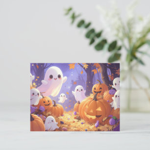 Cute Modern Catchy Purple Halloween Holiday Postcard