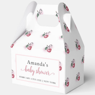 Cute Modern Cherry Berry Sweetheat Baby Shower Favor Box