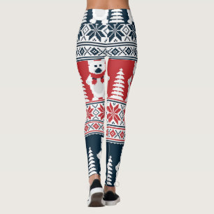 Cute & Modern Christma Snowman Knitted Leggings
