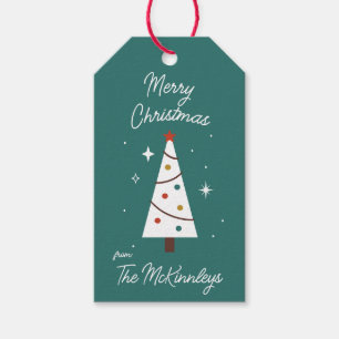 Cute Modern Christmas Tree Customizable Gift Tags