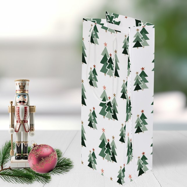 Cute Modern Christmas Trees Wine Gift Bag (Cute Modern Christmas Trees Wine Gift Bag)