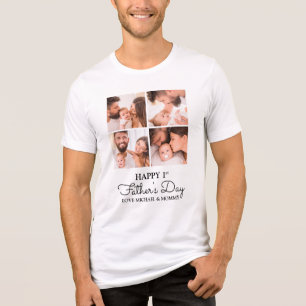 Cute Modern Collage Happy First Fathers Day Tri-Blend Shirt