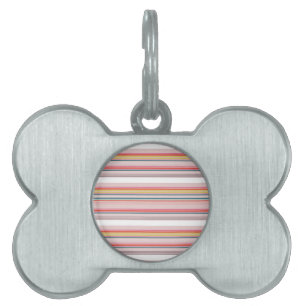 Cute modern colorful stripes pet ID tag