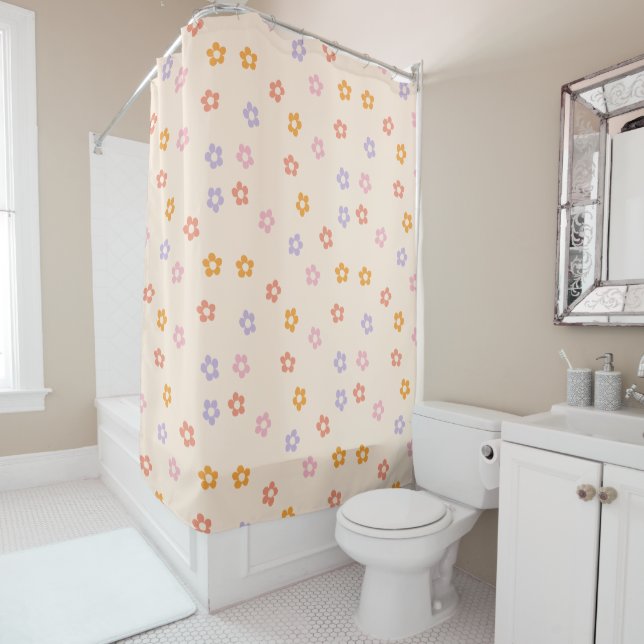 Cute Modern Coloured Daisies Pattern (In Situ)