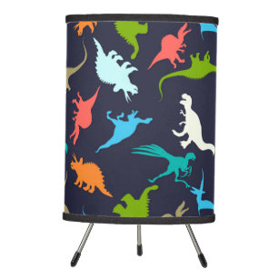 Cute Modern Colourful Fun Dinosaur Kids Pattern Tripod Lamp