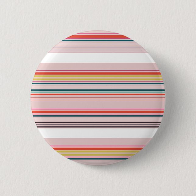 Cute modern colourful stripes 2 inch round button (Front)
