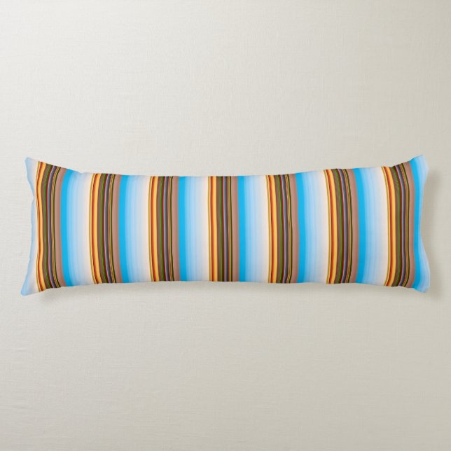 Cute modern colourful stripes body pillow (Front)