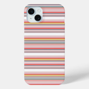 Cute modern colourful stripes iPhone 15 mini case
