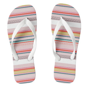 Cute modern colourful stripes flip flops